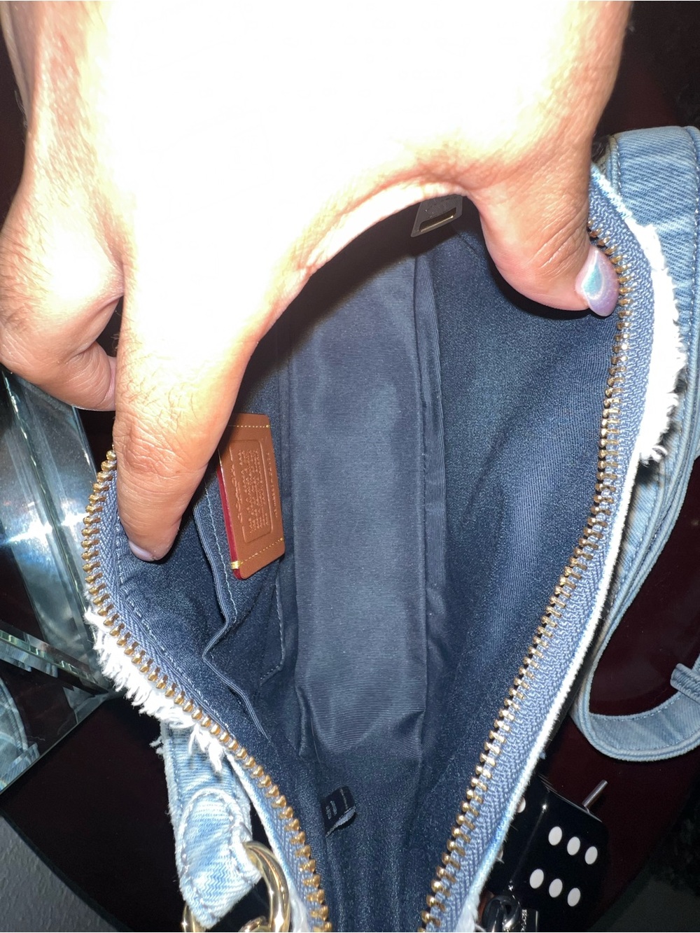 Coach Loved Denim Teri Shoulder Bag with all Charms - Light Blue denim - Picture 6 of 7